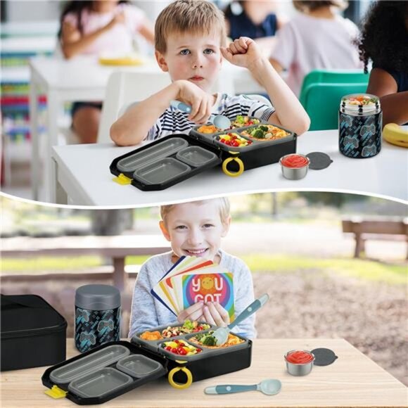 Bento Lunch Box for Kids with 12oz Soup Thermo Leak-Proof Lunch Food Container - Picture 7 of 8